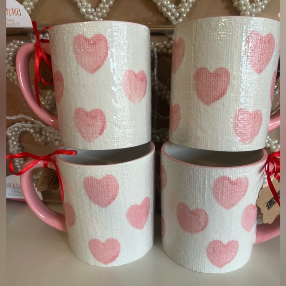 Lang Ceramic Heart-Print Mug Set of 4 - Picture 8 of 8